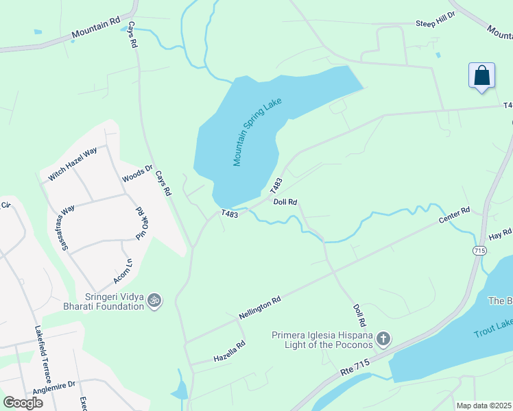 map of restaurants, bars, coffee shops, grocery stores, and more near 1294 Mountain Springs Drive in Stroudsburg