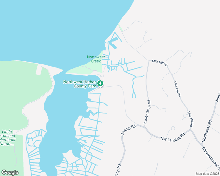 map of restaurants, bars, coffee shops, grocery stores, and more near 87 Northwest Landing Road in East Hampton