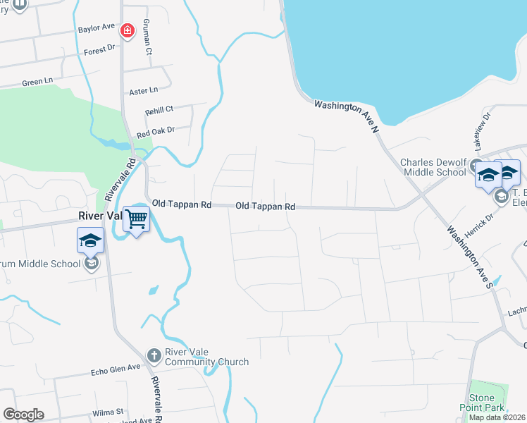 map of restaurants, bars, coffee shops, grocery stores, and more near 387 Old Tappan Road in Old Tappan