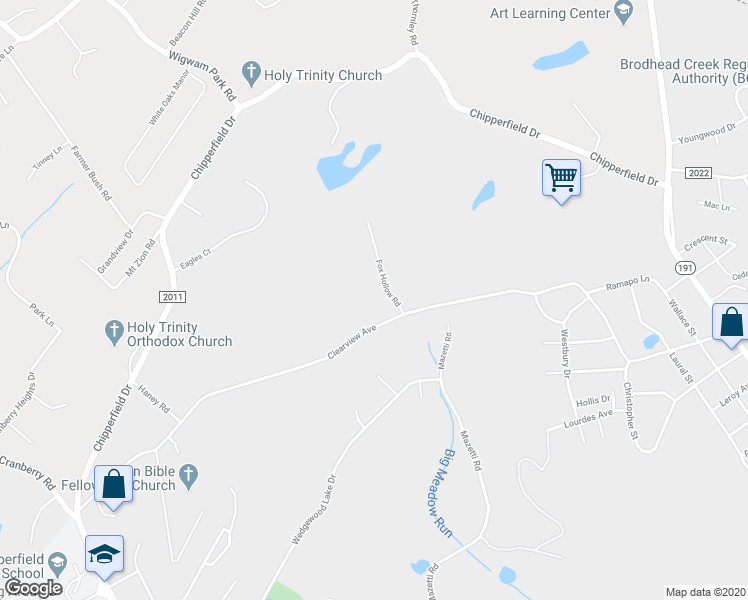 map of restaurants, bars, coffee shops, grocery stores, and more near 1003 Fox Hollow Road in Stroudsburg