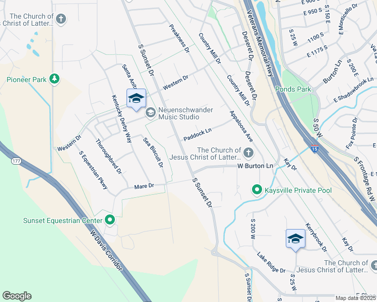 map of restaurants, bars, coffee shops, grocery stores, and more near 1166 South Sunset Drive in Kaysville