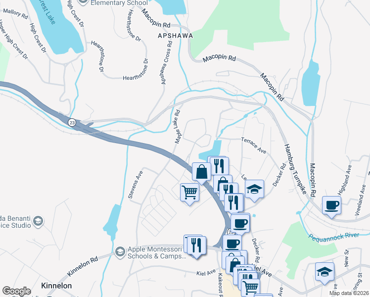 map of restaurants, bars, coffee shops, grocery stores, and more near 132 Barrister Drive in Butler