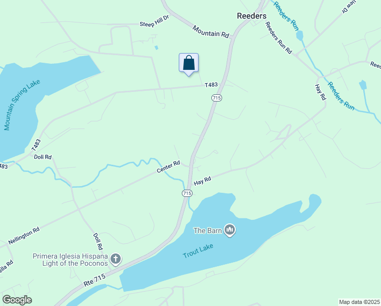 map of restaurants, bars, coffee shops, grocery stores, and more near 2029 Pennsylvania 715 in Stroudsburg