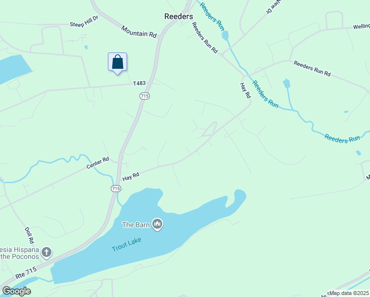 map of restaurants, bars, coffee shops, grocery stores, and more near 1511 Mill Court in Stroudsburg