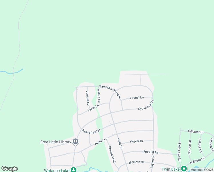 map of restaurants, bars, coffee shops, grocery stores, and more near 609 Tamarack Terrace in Albrightsville