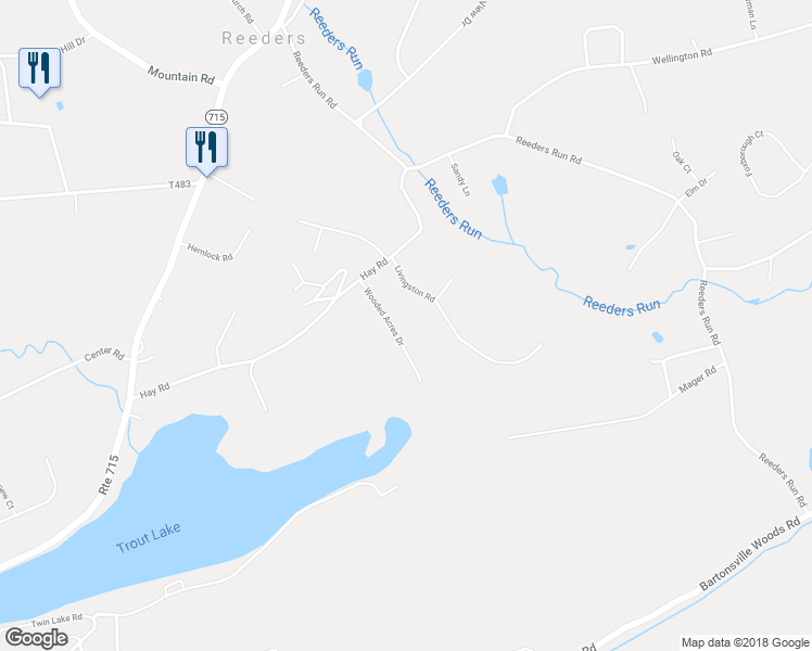 map of restaurants, bars, coffee shops, grocery stores, and more near 12 Wooded Acres Drive in Stroudsburg