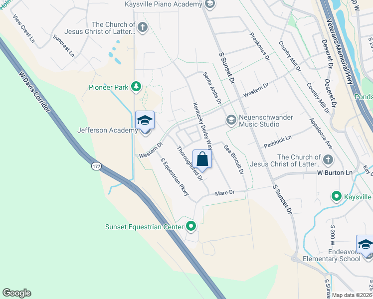 map of restaurants, bars, coffee shops, grocery stores, and more near 870 Steeple Chase Drive in Kaysville