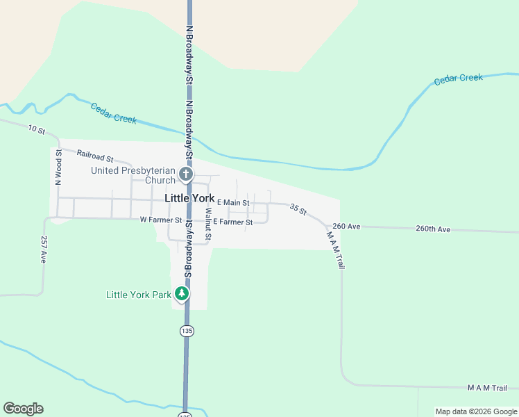 map of restaurants, bars, coffee shops, grocery stores, and more near 400-438 East Farmer Street in Little York