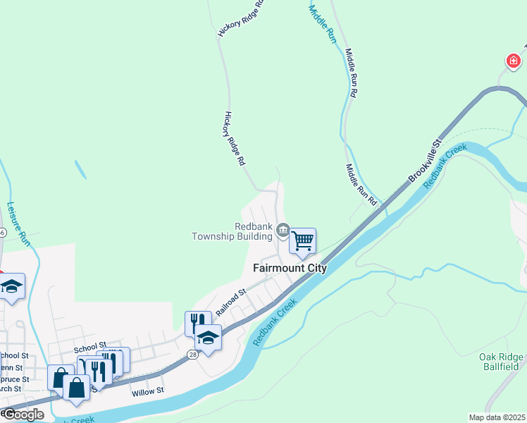 map of restaurants, bars, coffee shops, grocery stores, and more near 277 Fairmount Avenue in Fairmount City