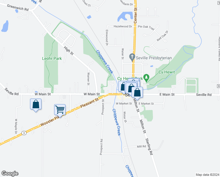 map of restaurants, bars, coffee shops, grocery stores, and more near 21 Electric Street in Seville