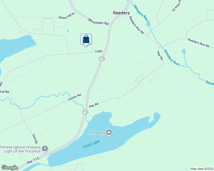 map of restaurants, bars, coffee shops, grocery stores, and more near 119 Van Ams Way in Stroudsburg