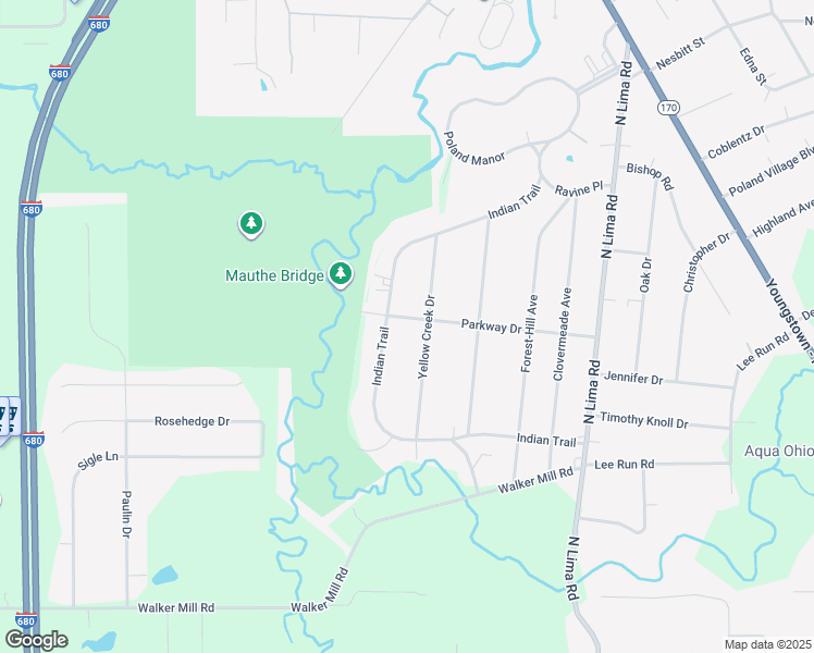 map of restaurants, bars, coffee shops, grocery stores, and more near 2045 Parkway Drive in Poland