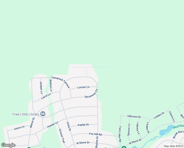 map of restaurants, bars, coffee shops, grocery stores, and more near 49 Sycamore Circle in Albrightsville