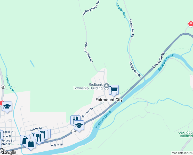 map of restaurants, bars, coffee shops, grocery stores, and more near 277 Fairmount Avenue in Fairmount City