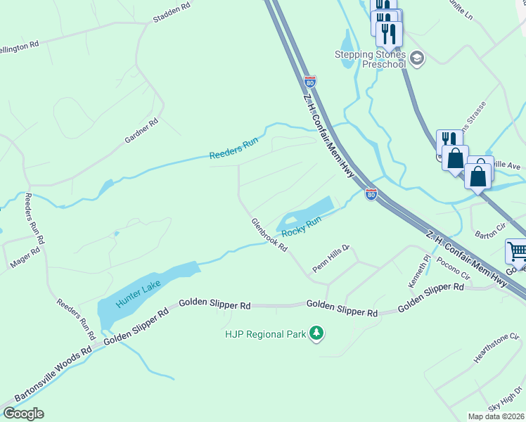 map of restaurants, bars, coffee shops, grocery stores, and more near 192 Rimrock Road in Monroe County