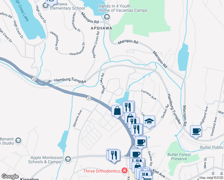 map of restaurants, bars, coffee shops, grocery stores, and more near 324 Cambridge Drive in Butler