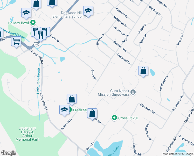 map of restaurants, bars, coffee shops, grocery stores, and more near 152 Page Drive in Oakland