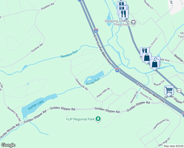 map of restaurants, bars, coffee shops, grocery stores, and more near 214 Brookdale Rd in Monroe