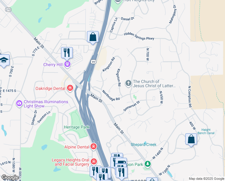 map of restaurants, bars, coffee shops, grocery stores, and more near 907 Thames Court in Farmington
