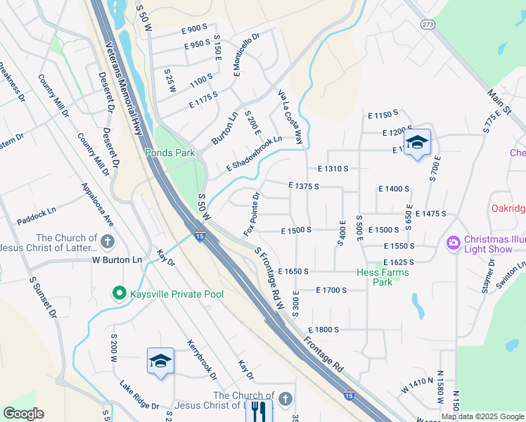 map of restaurants, bars, coffee shops, grocery stores, and more near 255 E 1475 S in Kaysville