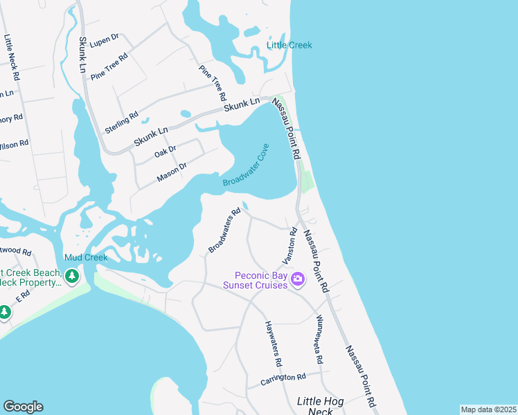 map of restaurants, bars, coffee shops, grocery stores, and more near 580 Broadwaters Road in Cutchogue