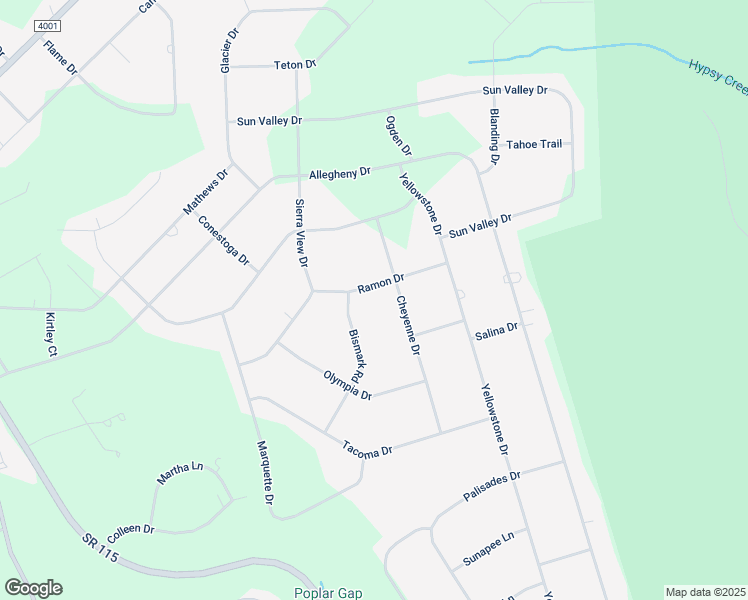 map of restaurants, bars, coffee shops, grocery stores, and more near 2607 Ramon Drive in Blakeslee
