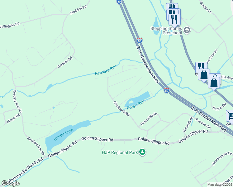 map of restaurants, bars, coffee shops, grocery stores, and more near 192 Rimrock Road in Monroe County