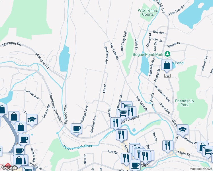 map of restaurants, bars, coffee shops, grocery stores, and more near 30 Ella Street in Bloomingdale