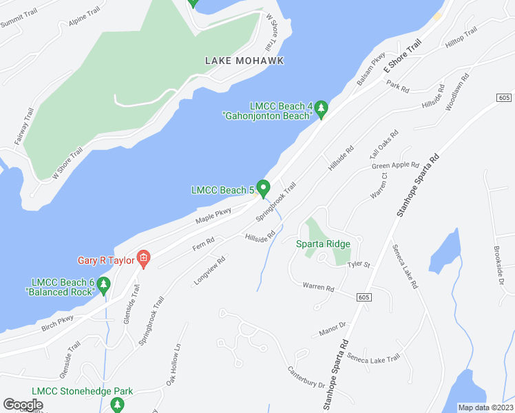 map of restaurants, bars, coffee shops, grocery stores, and more near 299 East Shore Trail in Sparta