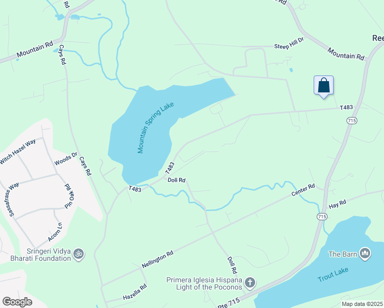 map of restaurants, bars, coffee shops, grocery stores, and more near 1421 Sunset Lane in Stroudsburg