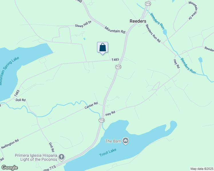map of restaurants, bars, coffee shops, grocery stores, and more near 1108 Walnut Lane in Stroudsburg