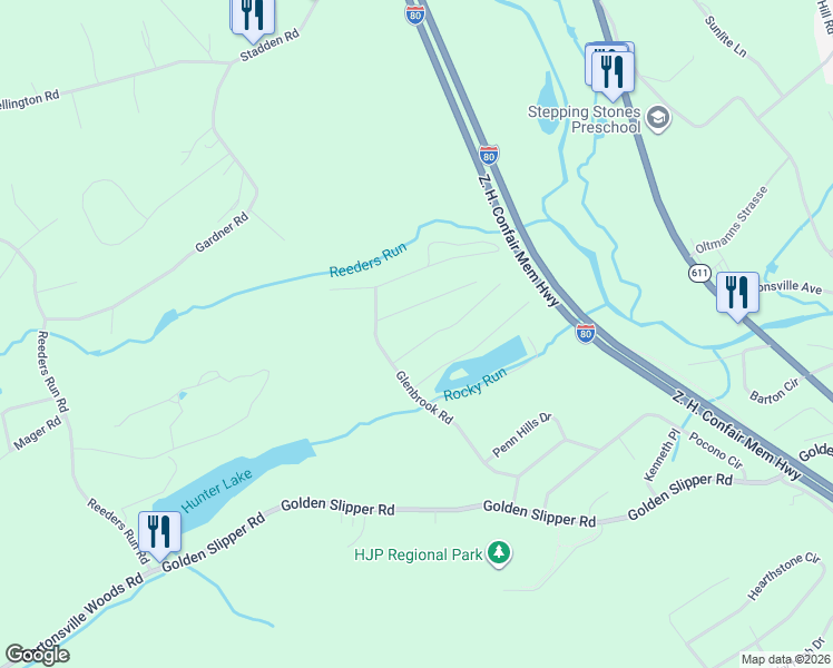 map of restaurants, bars, coffee shops, grocery stores, and more near 192 Rimrock Road in Monroe County