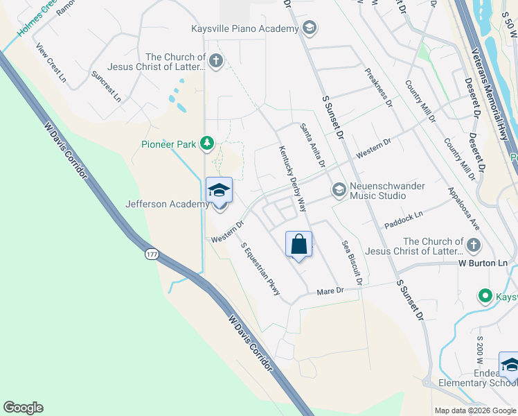 map of restaurants, bars, coffee shops, grocery stores, and more near 1358 Carriage Chase Drive in Kaysville