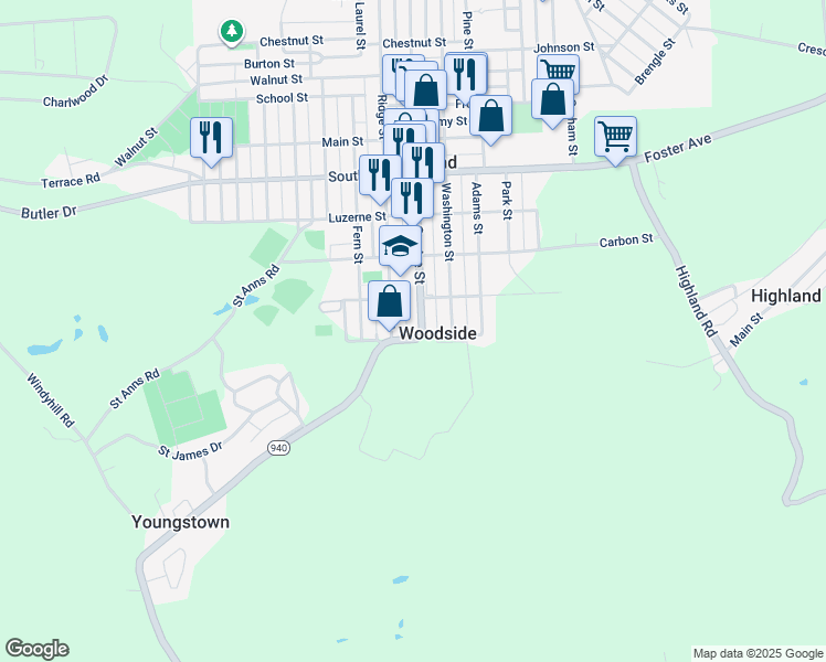 map of restaurants, bars, coffee shops, grocery stores, and more near 108 Centre Street in Freeland