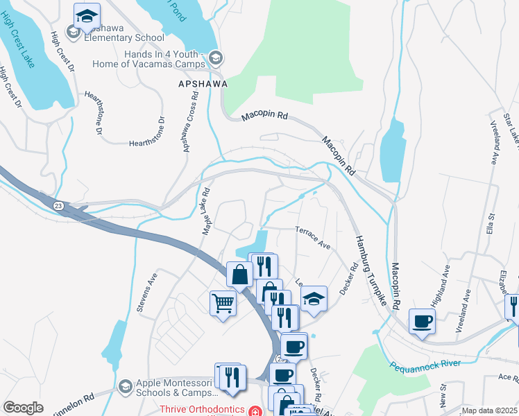 map of restaurants, bars, coffee shops, grocery stores, and more near 63 Lakeside Ave in Butler
