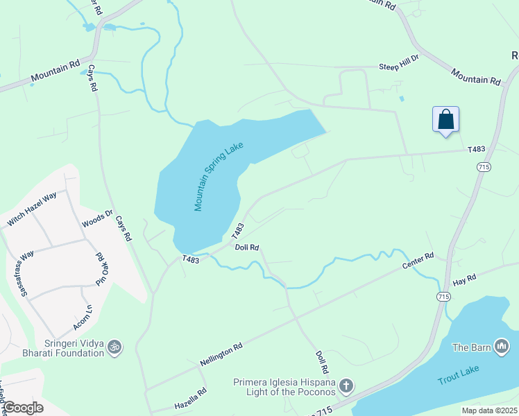 map of restaurants, bars, coffee shops, grocery stores, and more near 1194 Mountain Springs Drive in Stroudsburg