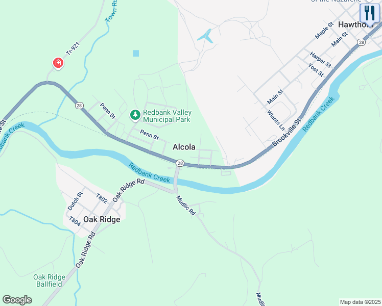 map of restaurants, bars, coffee shops, grocery stores, and more near 2933 Brookville Street in Fairmount City