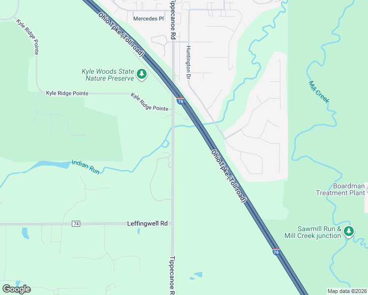 map of restaurants, bars, coffee shops, grocery stores, and more near 7349 Tippecanoe Road in Canfield