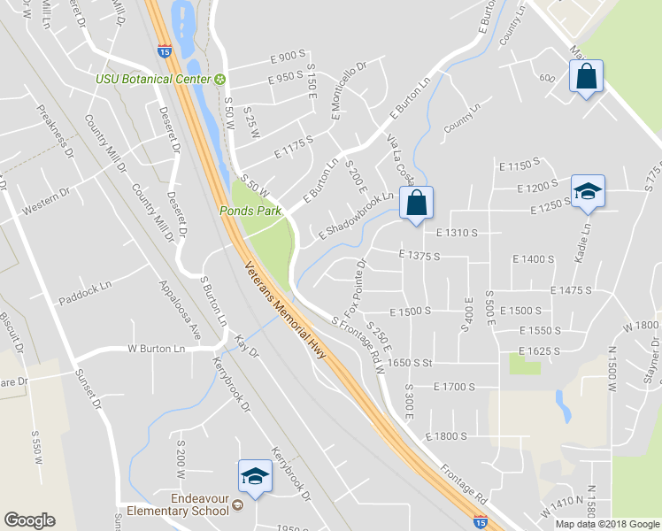 map of restaurants, bars, coffee shops, grocery stores, and more near 224 East Fox Point Way South in Kaysville