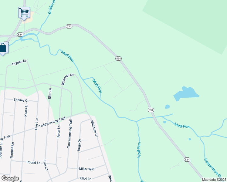 map of restaurants, bars, coffee shops, grocery stores, and more near 32 Black Bear Road in Albrightsville