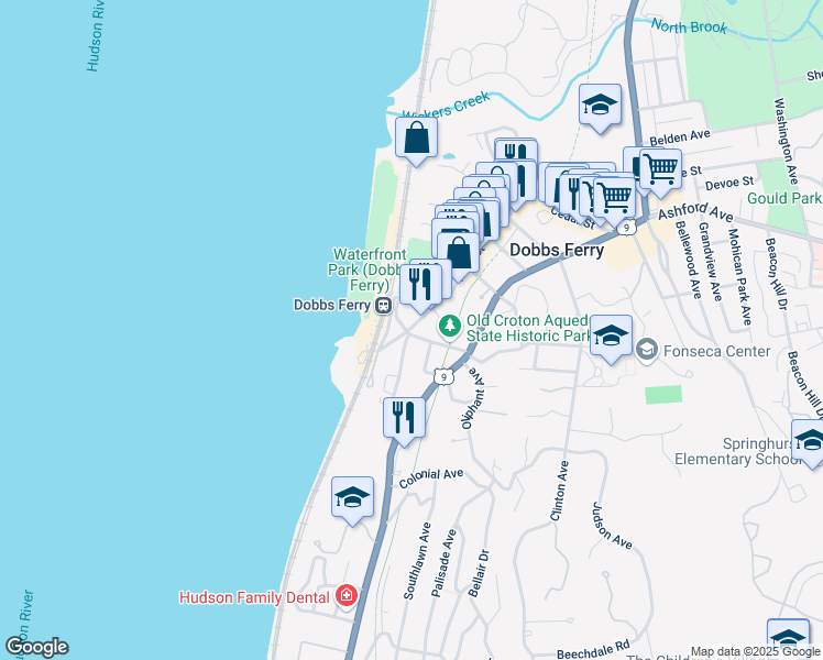 map of restaurants, bars, coffee shops, grocery stores, and more near 29 Hatch Terrace in Dobbs Ferry