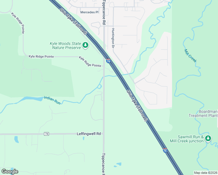 map of restaurants, bars, coffee shops, grocery stores, and more near 7349 Tippecanoe Road in Canfield