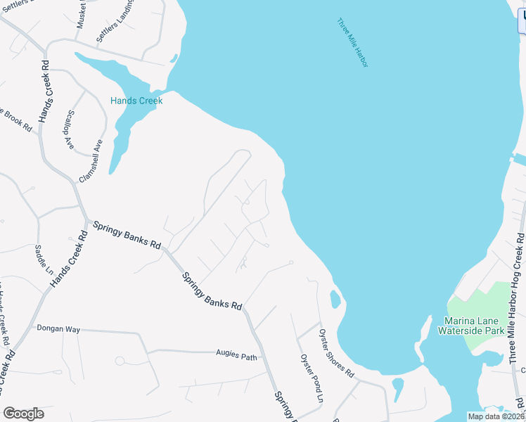 map of restaurants, bars, coffee shops, grocery stores, and more near 38 Springwood Way in East Hampton