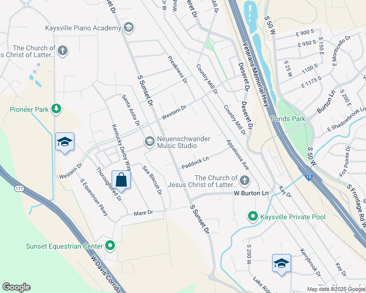 map of restaurants, bars, coffee shops, grocery stores, and more near 461 West Summit Lane in Kaysville