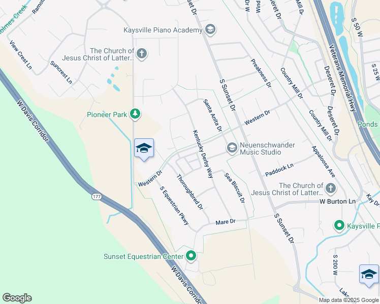 map of restaurants, bars, coffee shops, grocery stores, and more near 831 Saddlebrook Drive in Kaysville