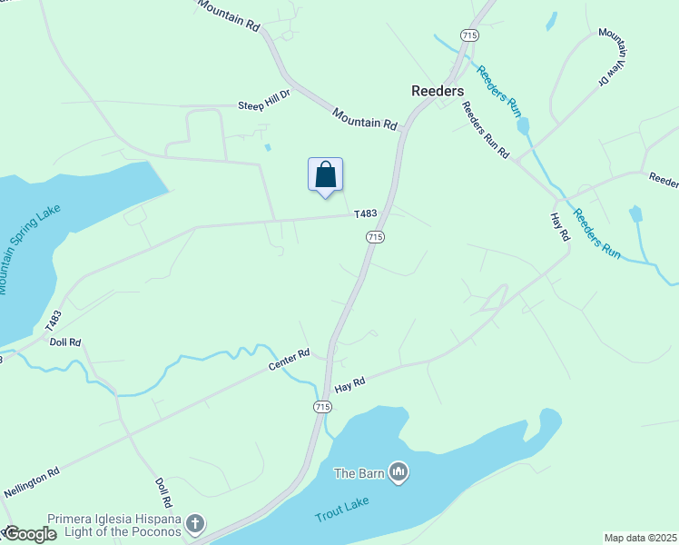 map of restaurants, bars, coffee shops, grocery stores, and more near 2061 Pennsylvania 715 in Stroudsburg