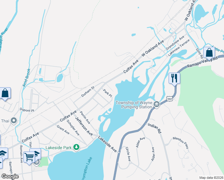 map of restaurants, bars, coffee shops, grocery stores, and more near 936 Colfax Avenue in Pompton Lakes