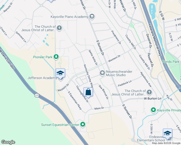 map of restaurants, bars, coffee shops, grocery stores, and more near 769 Western Drive in Kaysville
