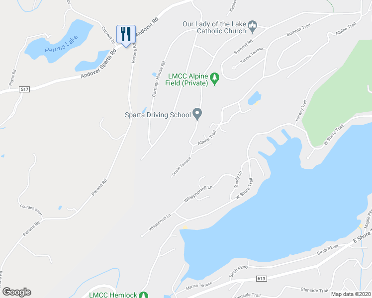 map of restaurants, bars, coffee shops, grocery stores, and more near 276 Alpine Trail in Sparta Township