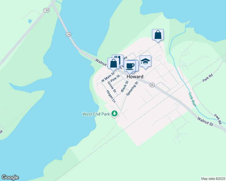map of restaurants, bars, coffee shops, grocery stores, and more near 822-826 Grove Street in Howard